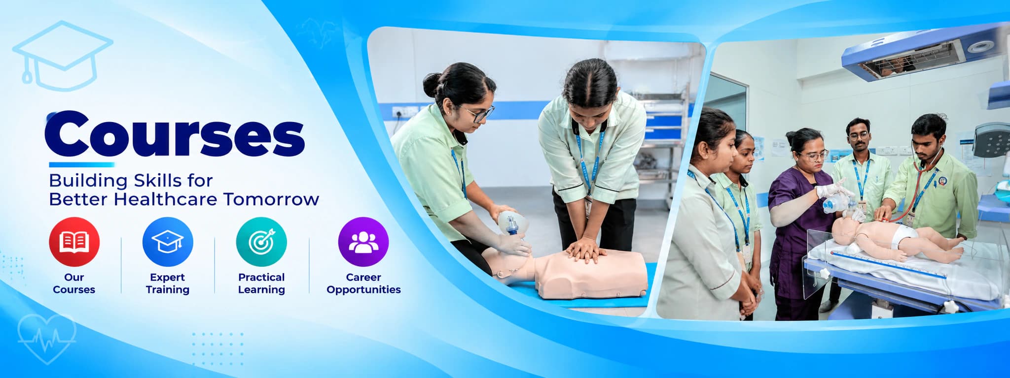 Healthcare course and practical learning